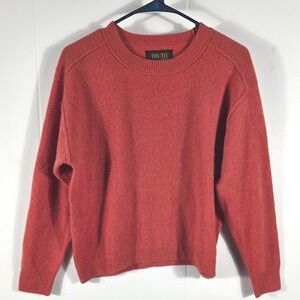 Truth by Republic Women Burnt Orange Crewneck Knit Sweater XS Relaxed Fit